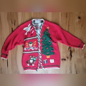 VTG Marisa Christina Classics Knit Christmas Sweater Cardigan
